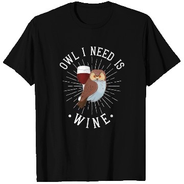 Discover Owl Wine Drinking Women Owl Lover T Shirts