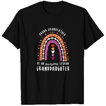 Discover Proud Grandfather Lesbian Granddaughter Rainbow T Shirts