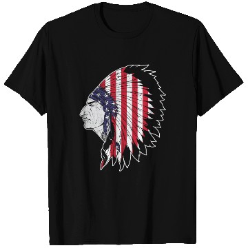 Discover US Flag Native American Chief Traditional Indian T Shirts