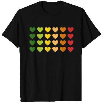 Discover Hearts - Autumn Gradient, Green to Red T Shirts