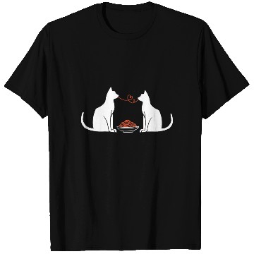 Discover Funny Valentines Day Cat Lover Eating Spaghetti T Shirts