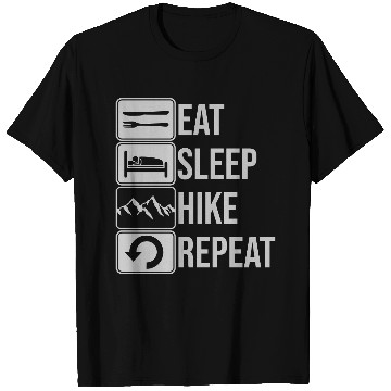 Discover Hiking daily repeat mountains T Shirts