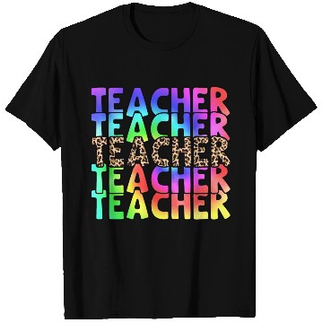 Discover Teacher, colorful. Leopard T Shirts