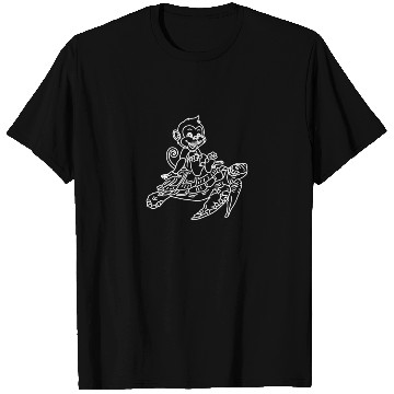 Discover Cute Turtle Lover Turtle And Monkey Funny Monkey T Shirts