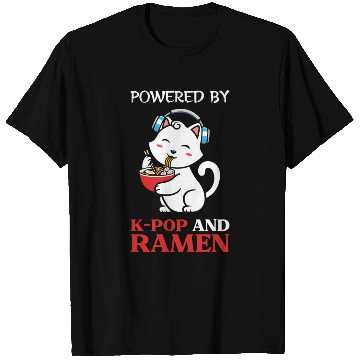 Discover Pwoered by kpop and Ramen, k pop music, ramen T Shirts