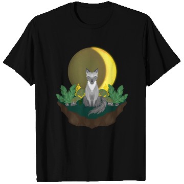 Discover Grey Wolf in the Half Moon T Shirts