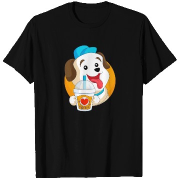 Discover Kawaii Dog Loves T Shirts Boba Tea Bubble Tea Anime