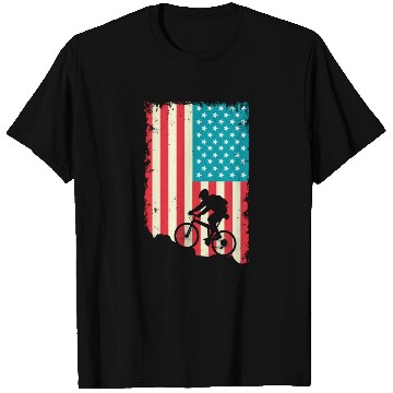 Discover mountain biking american flag T Shirts