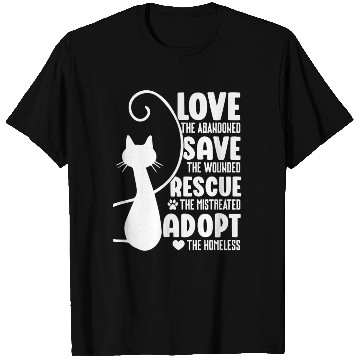 Discover Love Save Rescue Cat Lover Kitty Cats Mom Dad T Shirts