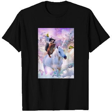 Discover HEY, Cowboy Squirrel Riding Unicorn In Space T Shirts