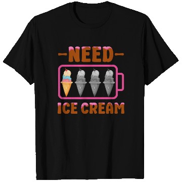 Discover Ice Cream Battery Cone Need Ice T Shirts