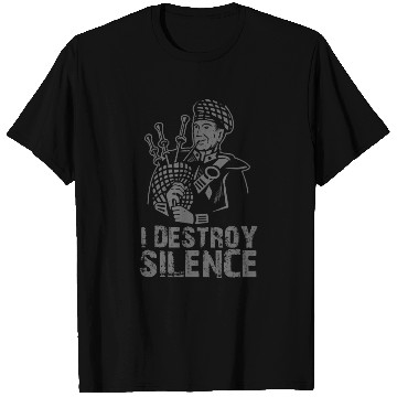Discover I Destroy Silence Funny Bagpiper Musician Gift T Shirts