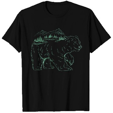 Discover Bear Landscape Mountain Wilderness Mountaineer T Shirts