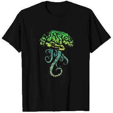 Discover Brain with Tentacles Green T Shirts