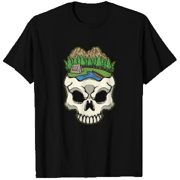 Discover Skeleton Head Camp Campsite Camper Camping T Shirts