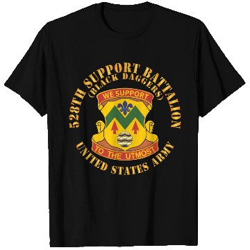 Discover Army 528th Support Battalion DUI Black Daggers X 3 T Shirts