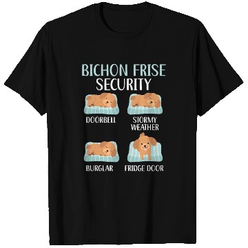 Discover Bichon Frise Security Curly Hair Pup Puppy Lover T Shirts