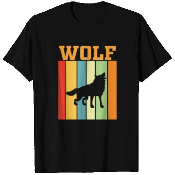 Discover wolf Shadow silhouette in Retro Colors T Shirts