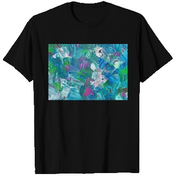 Discover Abstract Blue Teal Brushstrokes Painting T Shirts