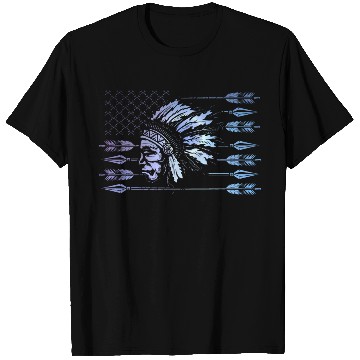 Discover Chief Native American US Flag T Shirts