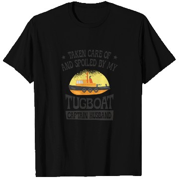 Discover Tugboat Spoiled Tugboat Captain Husband Sailing T Shirts