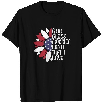 Discover God Bless America Sunflower God Bless USA T Shirts