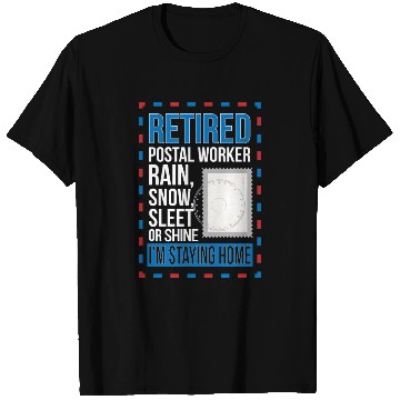 Discover Retired Postal Worker Retirement Mailman Postman T Shirts
