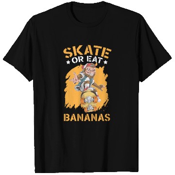 Discover Skate Or Eat Bananas Chimpanzee Monkey Skater T Shirts
