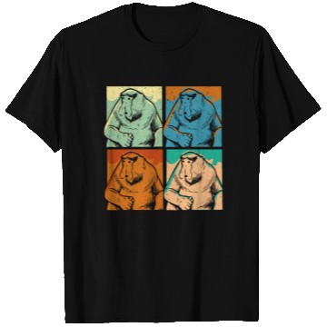 Discover Retro Proboscis Monkey Ape Wildlife Zookeeper T Shirts