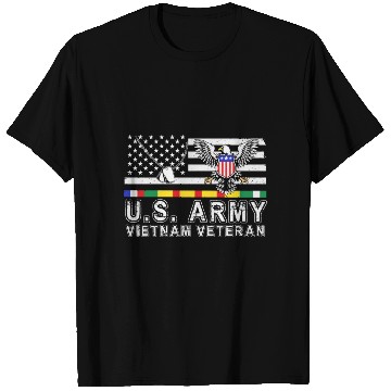 Discover Vietnam Veteran Eagle US Flag Dog Tag Vintage T Shirts
