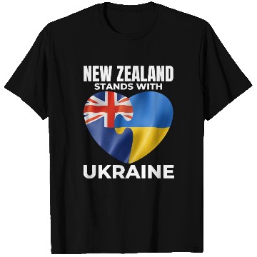 Discover New Zealand stands with Ukraine T Shirts