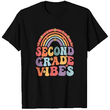 Discover Second Grade Vibes Boho Rainbow Back To School T Shirts