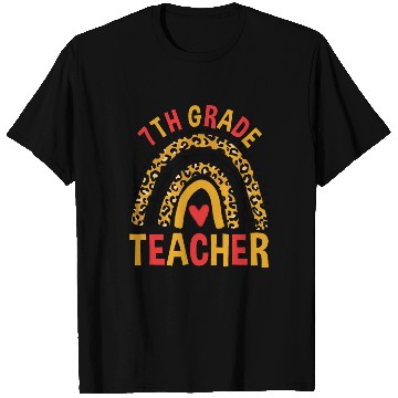 Discover Back To School Leopard 7th Grade Teacher Rainbow T Shirts