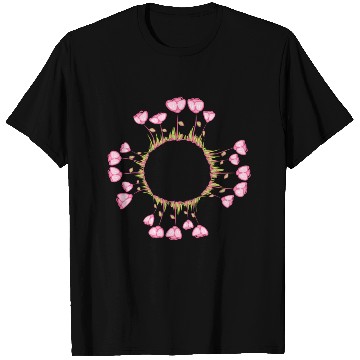 Discover circle nature flowers roses pink T Shirts