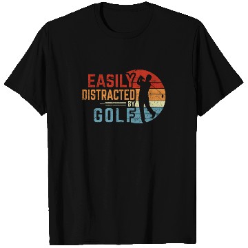 Discover Easily Distracted By Golf Funny Golfing Lover Reti T Shirts