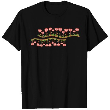 Discover nature line wave grass flowers T Shirts