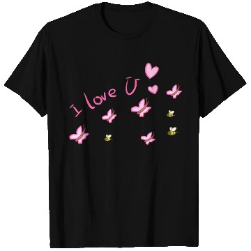 Discover i love you butterfly bees T Shirts