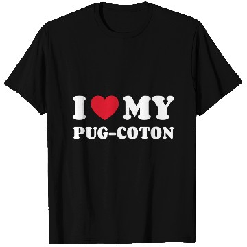 Discover I Love My Pug-Coton T Shirts