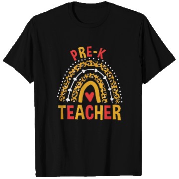 Discover Back To School Leopard Pre-K Teacher Rainbow T Shirts