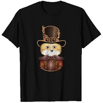 Discover Steampunk fox with ancient cylinder hat look T Shirts