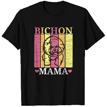 Discover Bichon Frise Mama Dog Lover Puppy Paw Love T Shirts