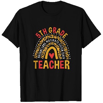 Discover First Day Of School Leopard 5th Grade Teacher T Shirts