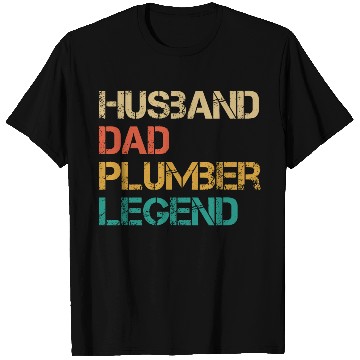 Discover Husband Dad Plumber Legend T Shirts