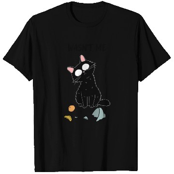 Discover Wasn't Me Naughty Black Cat Design T Shirts