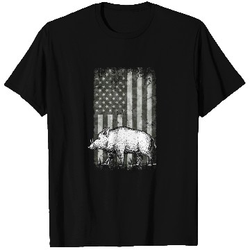 Discover Patriotic Wild Boar Hunting Season For Hog T Shirts