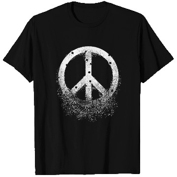 Discover White Peace Sign Bullet Holes Disintegrates T Shirts