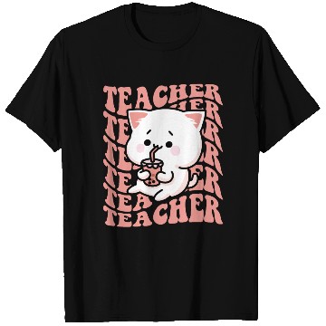 Discover Boba Tea Teacher Cute Kawaii Cat Back To School T Shirts