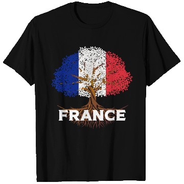 Discover France Flag Tree T Shirts