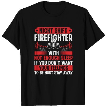 Discover Night Shift Firefighter Fire Hose Mask Firemen T Shirts