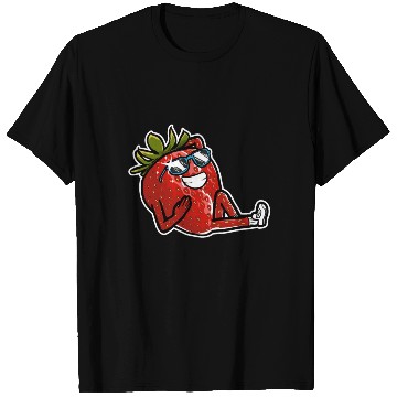 Discover Relaxing Strawberry With Sunglasses Strawberry T Shirts